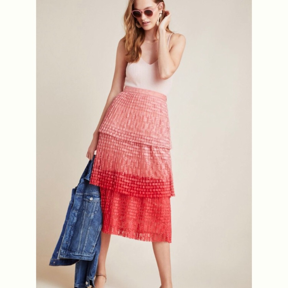 Maeve Brighton Tiered Midi Skirt